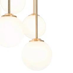 Moderne Deckenleuchte Gold mit Opalglas 9 Lichter - Athens