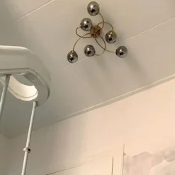 Moderne Deckenleuchte Gold 6-Lichter mit Rauchglas - Athen