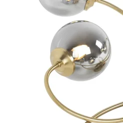 Moderne Deckenleuchte Gold 6-Lichter mit Rauchglas - Athen