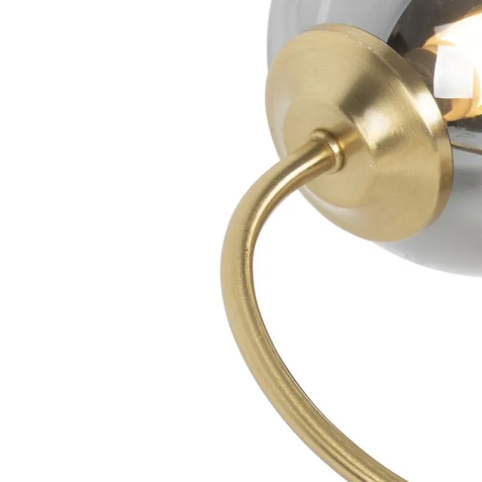 Moderne Deckenleuchte Gold 6-Lichter mit Rauchglas - Athen