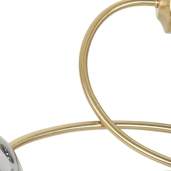 Moderne Deckenleuchte Gold 6-Lichter mit Rauchglas - Athen