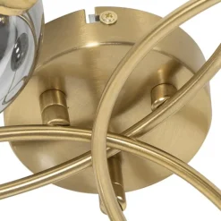 Moderne Deckenleuchte Gold 6-Lichter mit Rauchglas - Athen