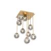 Moderne Deckenleuchte Gold 9-Lichter mit Rauchglas - Athen