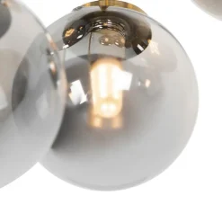 Moderne Deckenleuchte Gold 9-Lichter mit Rauchglas - Athen