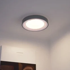 Moderne Deckenleuchte Grau mit Weiß 38cm inkl. LED Dimmbar RGB - Kanton