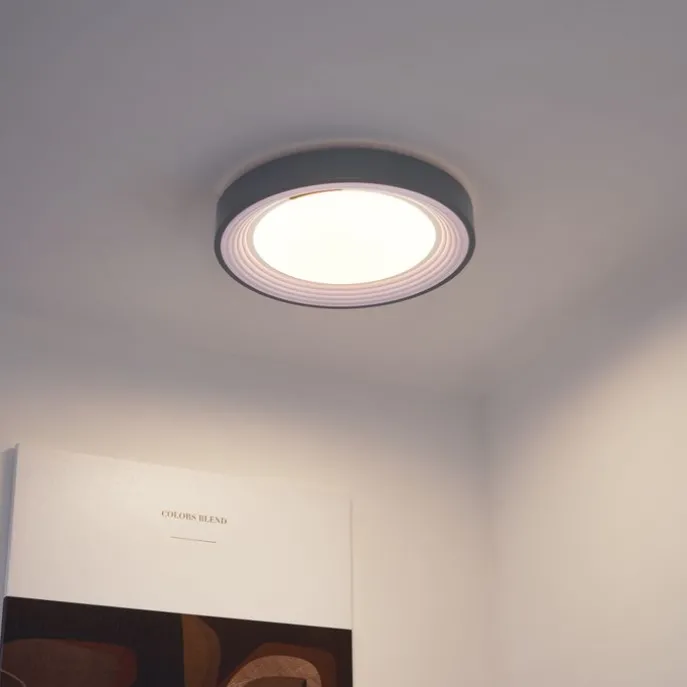 Moderne Deckenleuchte Grau mit Weiß 38cm inkl. LED Dimmbar RGB - Kanton