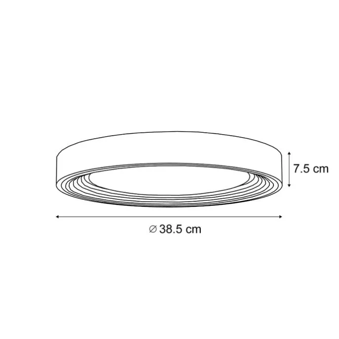 Moderne Deckenleuchte Grau mit Weiß 38cm inkl. LED Dimmbar RGB - Kanton
