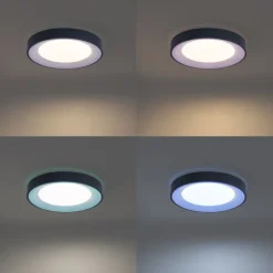 Moderne Deckenleuchte Grau mit Weiß 38cm inkl. LED Dimmbar RGB - Kanton