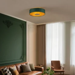 Moderne Deckenleuchte Grün Samt inkl. LED 3-Stufen-Dimmbar - Bredow