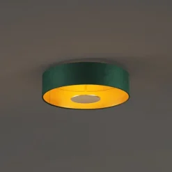 Moderne Deckenleuchte Grün Samt inkl. LED 3-Stufen-Dimmbar - Bredow