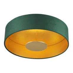 Moderne Deckenleuchte Grün Samt inkl. LED 3-Stufen-Dimmbar - Bredow