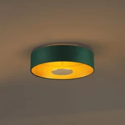 Moderne Deckenleuchte Grün Samt inkl. LED 3-Stufen-Dimmbar - Bredow