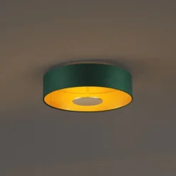 Moderne Deckenleuchte Grün Samt inkl. LED 3-Stufen-Dimmbar - Bredow