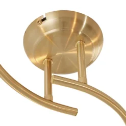 Moderne Deckenleuchte Messing mit Bernsteinglas 4-flammig - Alanis