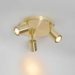 Moderne Deckenleuchte Messing verstellbar rund 3 Lichter - Java