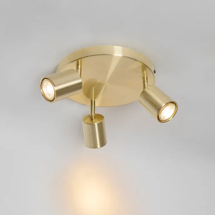 Moderne Deckenleuchte Messing verstellbar rund 3 Lichter - Java