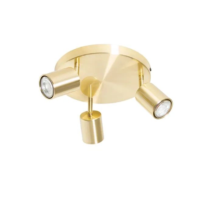 Moderne Deckenleuchte Messing verstellbar rund 3 Lichter - Java