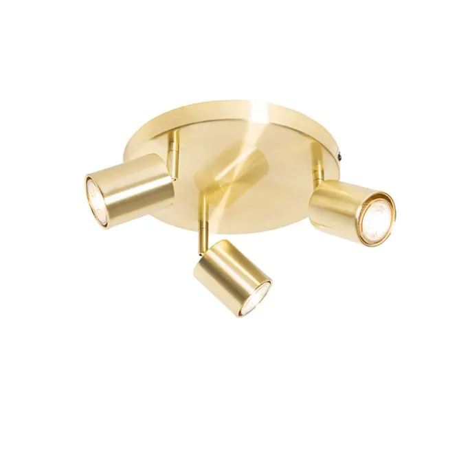 Moderne Deckenleuchte Messing verstellbar rund 3 Lichter - Java