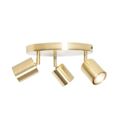 Moderne Deckenleuchte Messing verstellbar rund 3 Lichter - Java