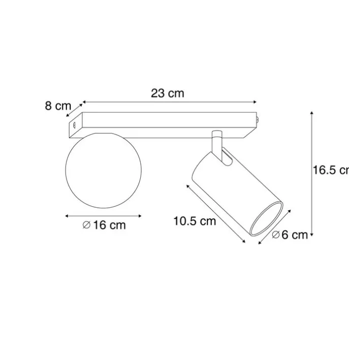 Moderne Deckenleuchte Messing 2-flammig neigbar - Lesly
