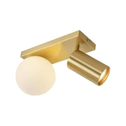 Moderne Deckenleuchte Messing 2-flammig neigbar - Lesly