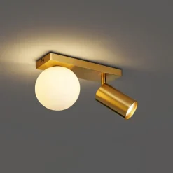 Moderne Deckenleuchte Messing 2-flammig neigbar - Lesly