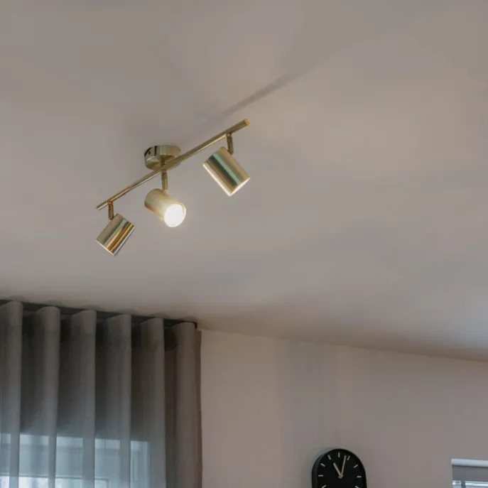Moderne Deckenleuchte Messing 3-flammig verstellbar - Jeana