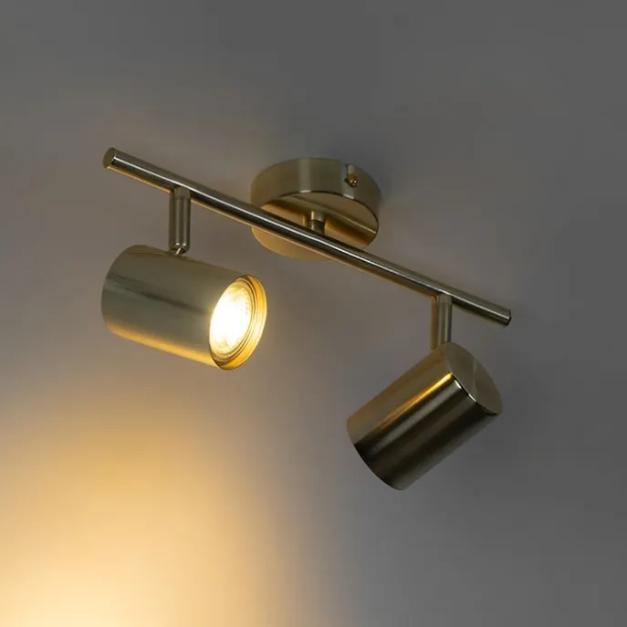 Moderne Deckenleuchte Messing 2-flammig verstellbar - Jeana