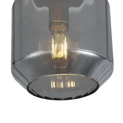 Moderne Deckenleuchte Messing mit Rauchglas - Stiklo