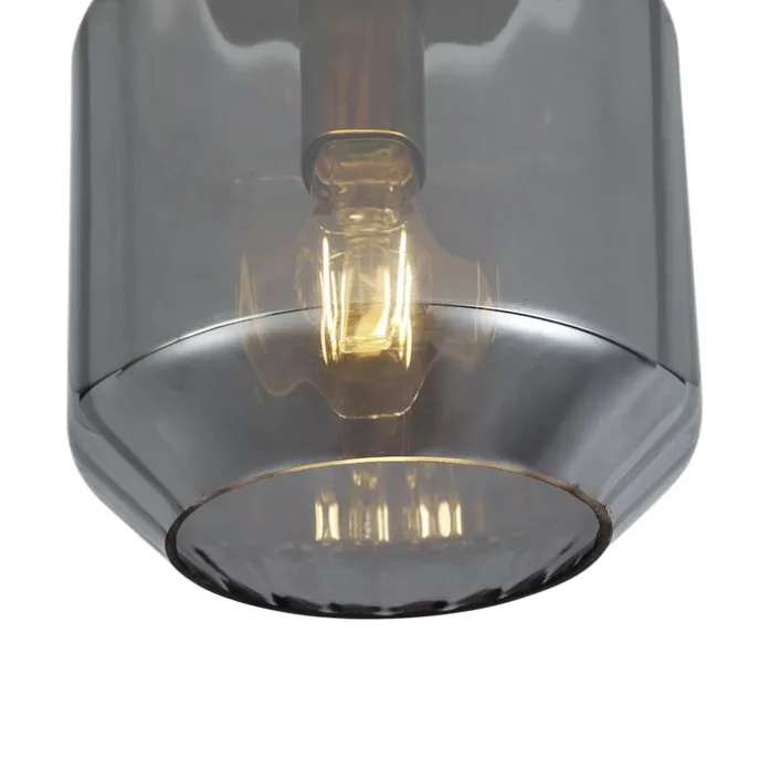 Moderne Deckenleuchte Messing mit Rauchglas - Stiklo