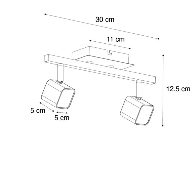 Moderne Deckenleuchte schwarz inkl. LED 2-flammig - Nola