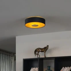 Moderne Deckenleuchte Schwarz Samt inkl. LED 3-Stufen Dimmbar - Bredow