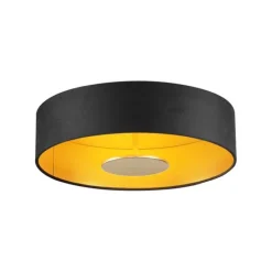 Moderne Deckenleuchte Schwarz Samt inkl. LED 3-Stufen Dimmbar - Bredow