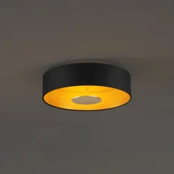 Moderne Deckenleuchte Schwarz Samt inkl. LED 3-Stufen Dimmbar - Bredow