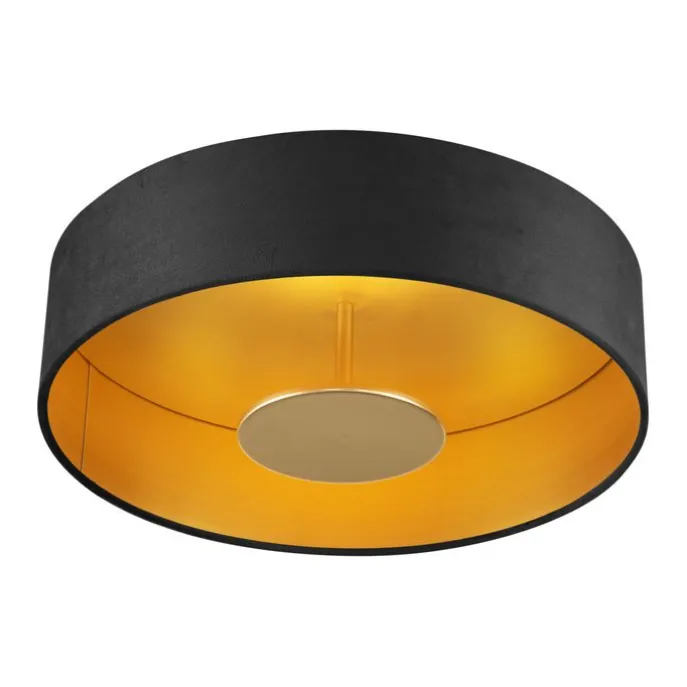 Moderne Deckenleuchte Schwarz Samt inkl. LED 3-Stufen Dimmbar - Bredow