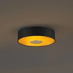 Moderne Deckenleuchte Schwarz Samt inkl. LED 3-Stufen Dimmbar - Bredow