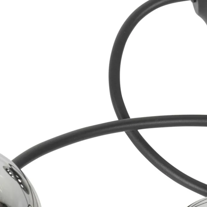 Moderne Deckenleuchte schwarz 6-Lichter mit Rauchglas - Athen