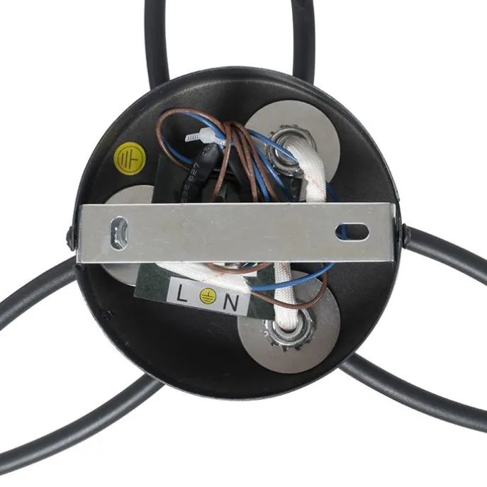 Moderne Deckenleuchte schwarz 6-Lichter mit Rauchglas - Athen