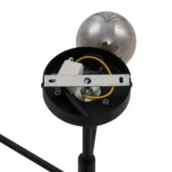 Moderne Deckenleuchte Schwarz mit Rauchglas 6-flammig - Ryan