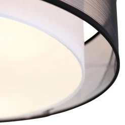 Moderne Deckenleuchte schwarz-weiß 50 cm 3-flammig - Drum Duo