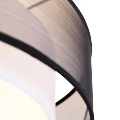 Moderne Deckenleuchte schwarz-weiß 50 cm 3-flammig - Drum Duo