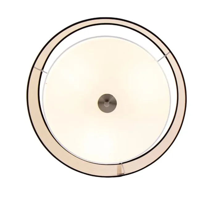 Moderne Deckenleuchte schwarz-weiß 50 cm 3-flammig - Drum Duo