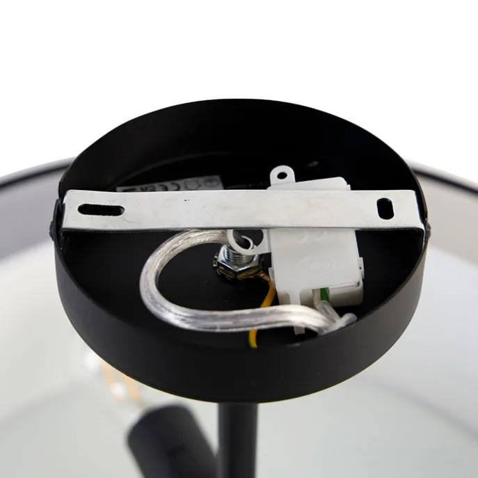 Moderne Deckenleuchte schwarz-weiß 50 cm 3-flammig - Drum Duo