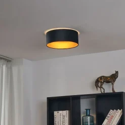 Moderne Deckenleuchte Schwarz Samt 40cm inkl. LED 3-Stufen Dimmbar - Sue