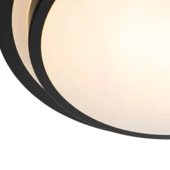 Moderne Deckenleuchte schwarz mit weiß 35 cm IP44 - Walden