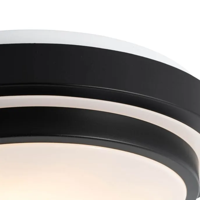 Moderne Deckenleuchte schwarz mit weiß 35 cm IP44 - Walden