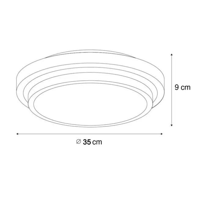 Moderne Deckenleuchte schwarz mit weiß 35 cm IP44 - Walden