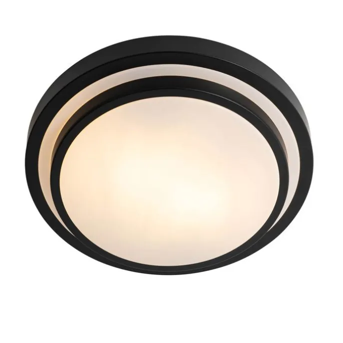 Moderne Deckenleuchte schwarz mit weiß 35 cm IP44 - Walden