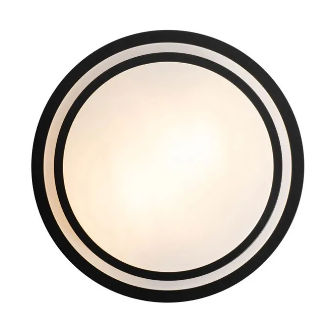 Moderne Deckenleuchte schwarz mit weiß 35 cm IP44 - Walden