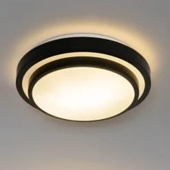 Moderne Deckenleuchte schwarz mit weiß 35 cm IP44 - Walden